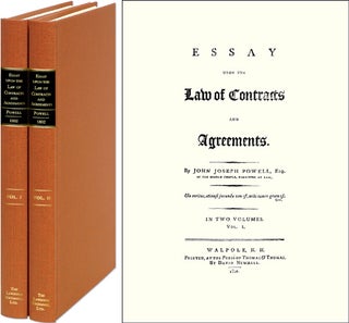 Item #40732 Essay Upon the Law of Contracts and Agreements. 2 Vols. John Joseph Powell