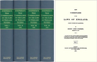 Item #40890 New Commentaries on the Laws of England. 4 Vols. Henry John Stephen
