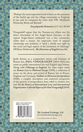 Villainage in England: Essays in English Mediaeval History
