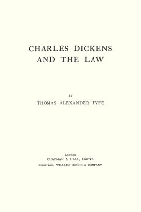 Charles Dickens and the Law.