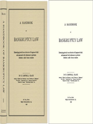 Item #41792 A Handbook of Bankruptcy Law. H. Campbell Black