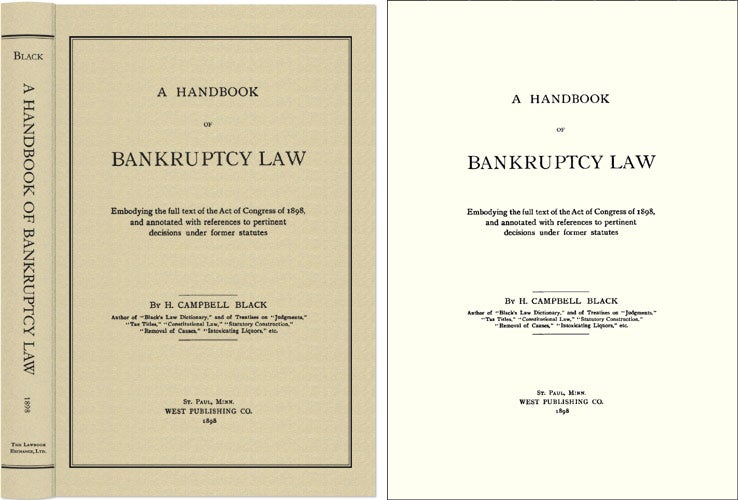 Item #41792 A Handbook of Bankruptcy Law. H. Campbell Black.