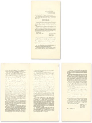 Item #42122 To the Policy Holders of the Equitable Life Assurance Society. Louis D. Brandeis