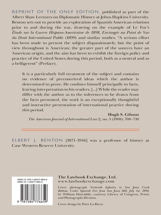 International Law and Diplomacy of the Spanish-American War.