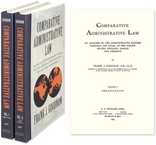 Item #42336 Comparative Administrative Law: An Analysis Administrative Systems. Frank Johnson...
