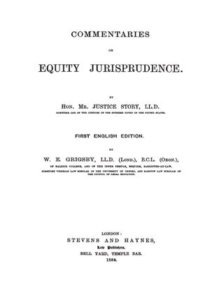 Commentaries on Equity Jurisprudence.