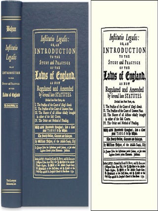 Item #42507 Institutio Legalis, or, An Introduction to the Study and Practice. William Bohun