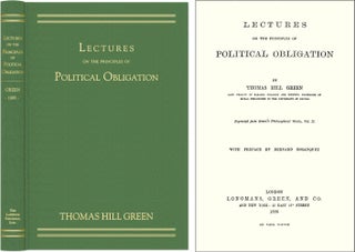 Item #42625 Lectures on the Principles of Political Obligation. Thomas Hill Green