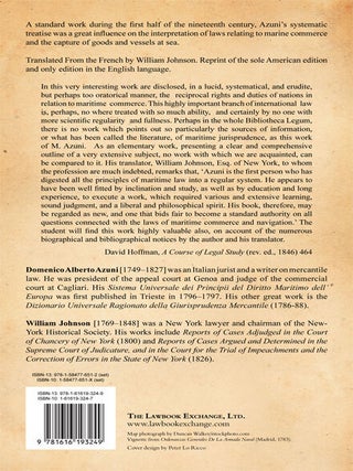 The Maritime Law of Europe. Translated from the French. 2 Vols.