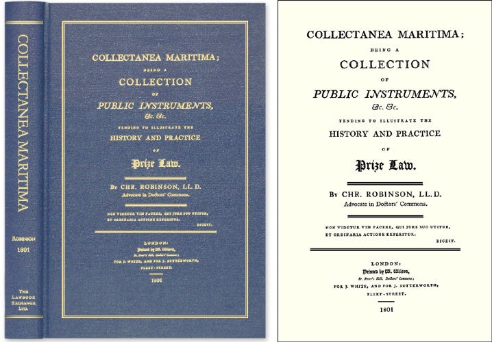 Item #42973 Collectanea Maritima; Being a Collection of Public Instruments. Christopher Robinson.