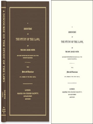 Item #43170 A Discourse on the Study of the Laws. Now Printed From Original MS. Roger North