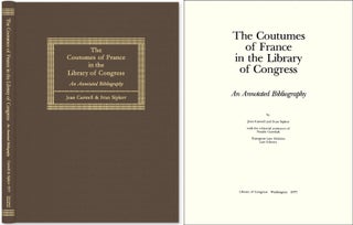 Item #43234 The Coutumes of France in Library of Congress: Annotated Bibliography. Jean Caswell,...