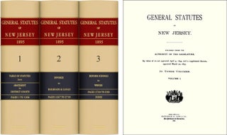 Item #43578 General Statutes of New Jersey [With] Table of Statutes. G. D. W. Vroom, W M....