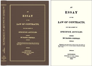 Item #43710 An Essay on the Law of Contracts, for the Payment of Specifick. Daniel Chipman