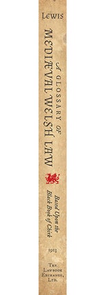 A Glossary of Mediaeval [Medieval] Welsh Law Based Upon the Black Book
