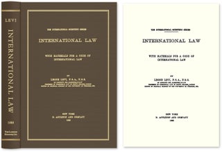 Item #43966 International Law, with Materials for a Code of International Law. Leone Levi