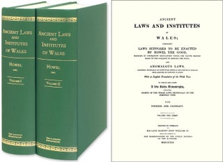 Item #43971 Ancient Laws and Institutes of Wales; Comprising Laws Supposed to. Welsh King. Wales...