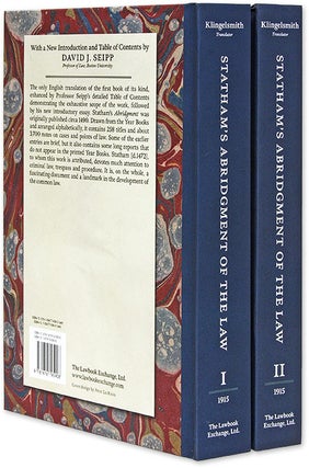 Statham's Abridgment [Abridgement of Cases] of the Law. 2 Vols.