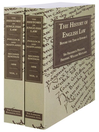 Item #45348 The History of English Law Before the Time of Edward I. 2d ed. 2 Vols. Sir Frederick...