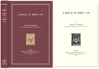 Item #47094 A Manual of Roman Law. Daniel Chamier