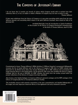 Catalogue of the Library of Thomas Jefferson. 5 Volumes. Complete set.