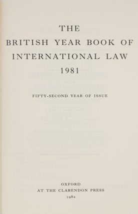 British Year Book of International Law. 1981.