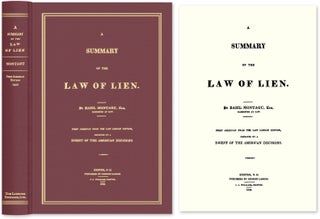 Item #48446 A Summary of the Law of Lien. Basil Montagu
