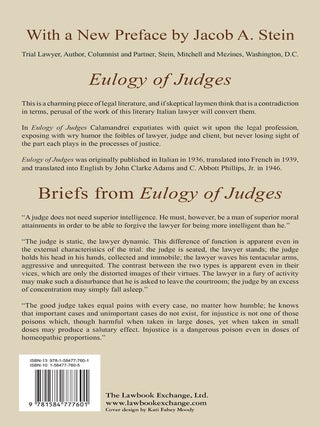 Eulogy of Judges. HARDCOVER