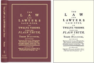 Item #48515 The Law and Lawyers Laid Open, in Twelve Visions. To Which is Added. J. A. Purves