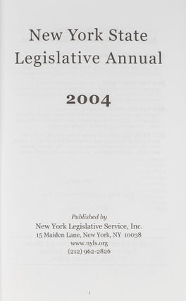 New York State Legislative Annual. 2004
