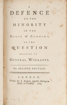 Item #49489 A Defence of the Minority in the House of Commons, On the Question. Charles Townsend,...