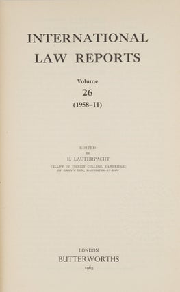 International Law Reports. Vol. 26. 1958-II
