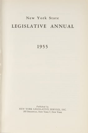 New York State Legislative Annual. 1955