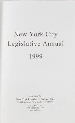 New York City Legislative Annual. 1999