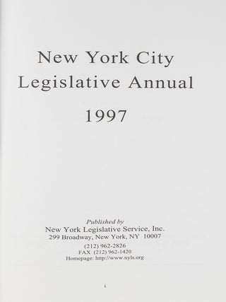 New York City Legislative Annual. 1997