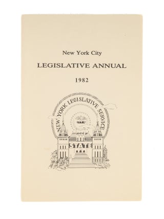 Item #50341 New York City Legislative Annual. 1982. Inc New York Legislative Service