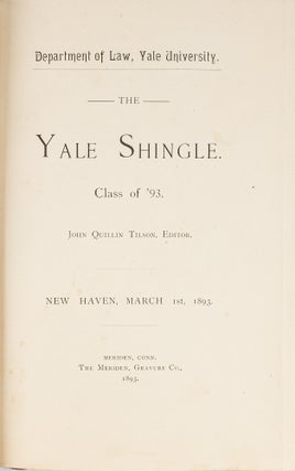 Item #50457 The Yale Shingle. Class of '93. Yale Law School Yearbook. John Quillin Tilson