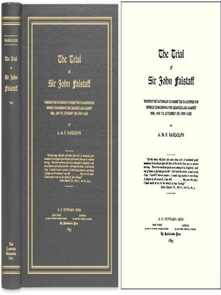 Item #50603 The Trial of Sir John Falstaff Wherein the Fat Knight is Permitted. Randolph, sa,...