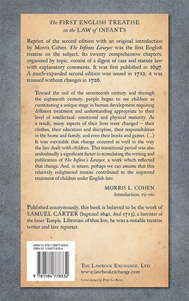The Infants Lawyer: Or the Law (Ancient and Modern) Relating to...