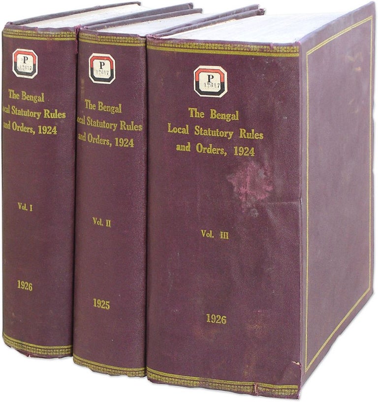 Item #51123 The Bengal Local Statutory Rules and Orders, 1924: Being Lists. Bengal, Legislative Dept Government of Bengal.