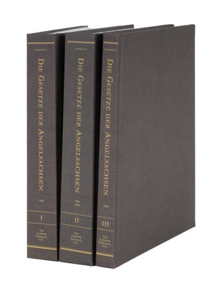 Item #51573 Die Gesetze der Angelsachsen. 4 Vols. in 3 books. Complete set. Felix Liebermann