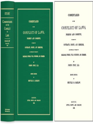 Item #51785 Commentaries on the Conflict of Laws Foreign and Domestic in Regard. Joseph Story,...