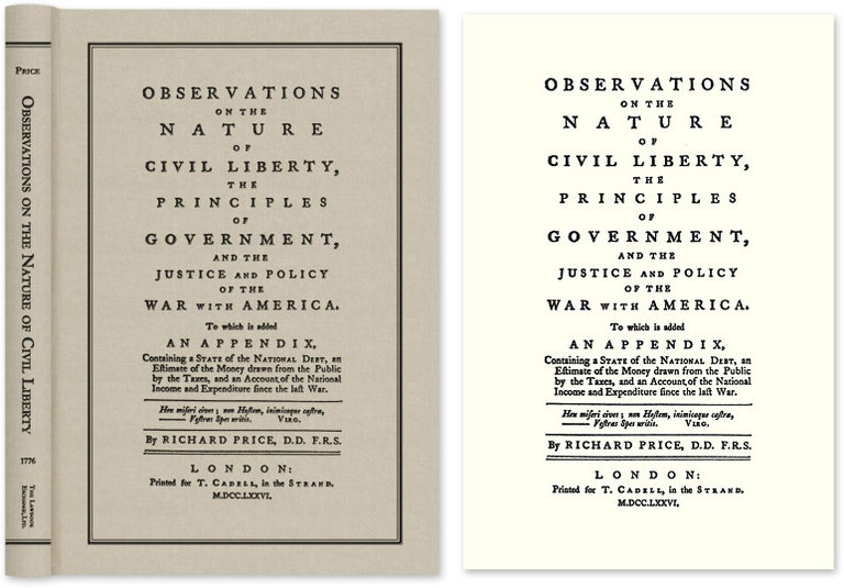 Item #52030 Observations on the Nature of Civil Liberty, The Principles of. Richard Price.