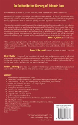 Law in the Middle East: Origin and Development of Islamic Law. With...
