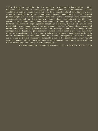 The First Year of Roman Law.