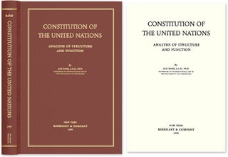 Item #52417 Constitution of the United Nations: Analysis of Structure and Function. Alf Ross