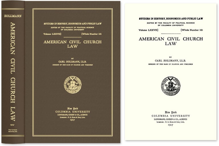 Item #52418 American Civil Church Law. Carl Zollmann.