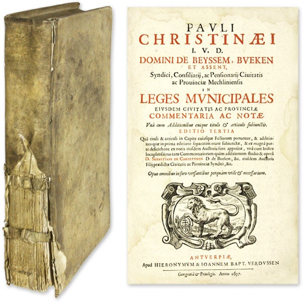 Item #52934 In Leges Municipales Eiusdem Civitatis ac Provinciae Commentaria. Paul van Christynen.
