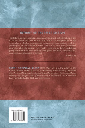 Handbook on the Construction and Interpretation of the Laws With a...
