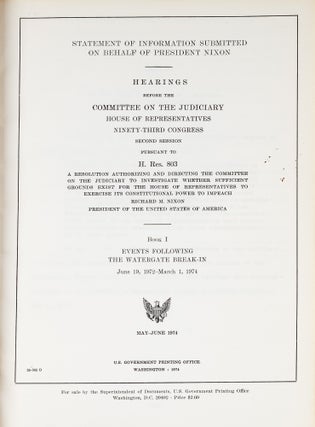 Statement of Information Submitted on Behalf of President Nixon. 4 bks